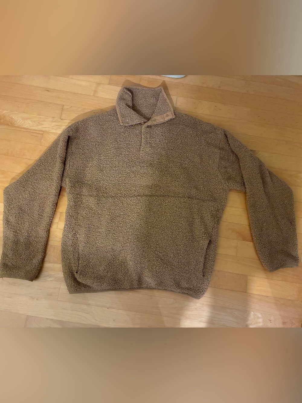 SKIMS Quarter Snap Sherpa Fleece Pullover - Camel